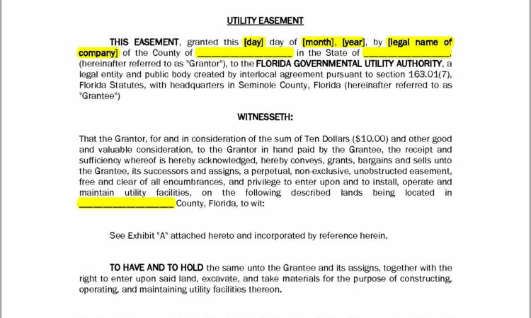 Utility Easement Agreement Sample