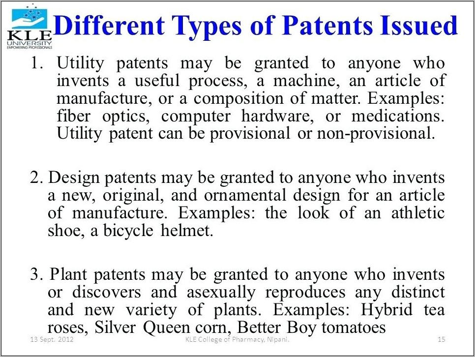 Utility Patent Application Example
