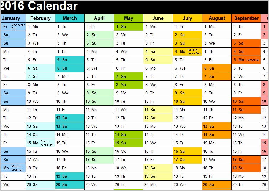 Vacation Schedule Template 2015