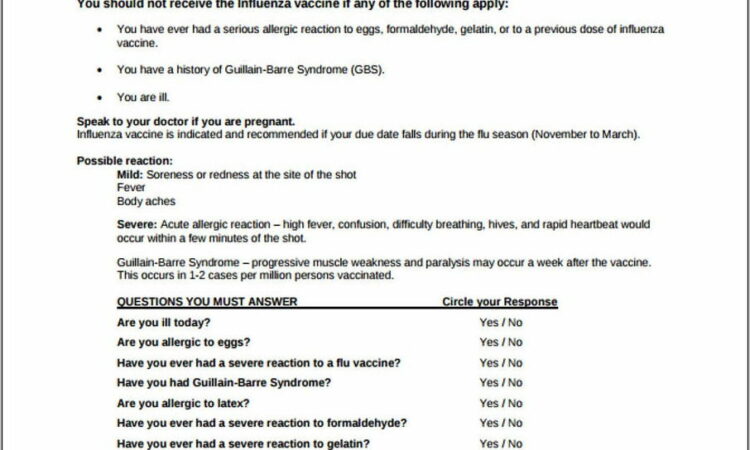 Vaccine Consent Form Template