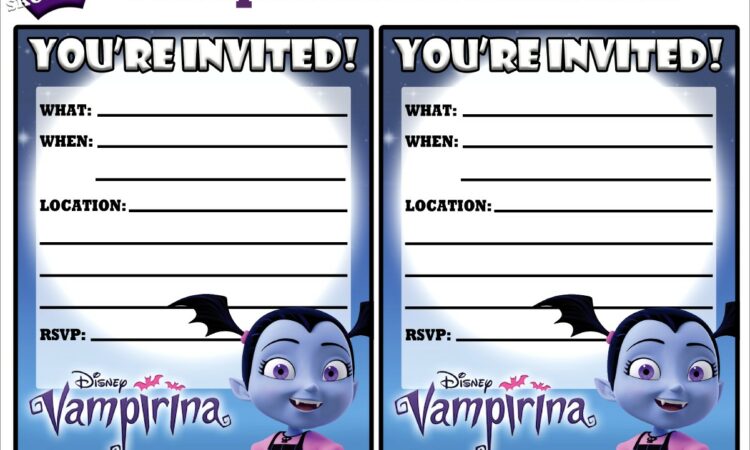 Vampirina Birthday Invitations Printable