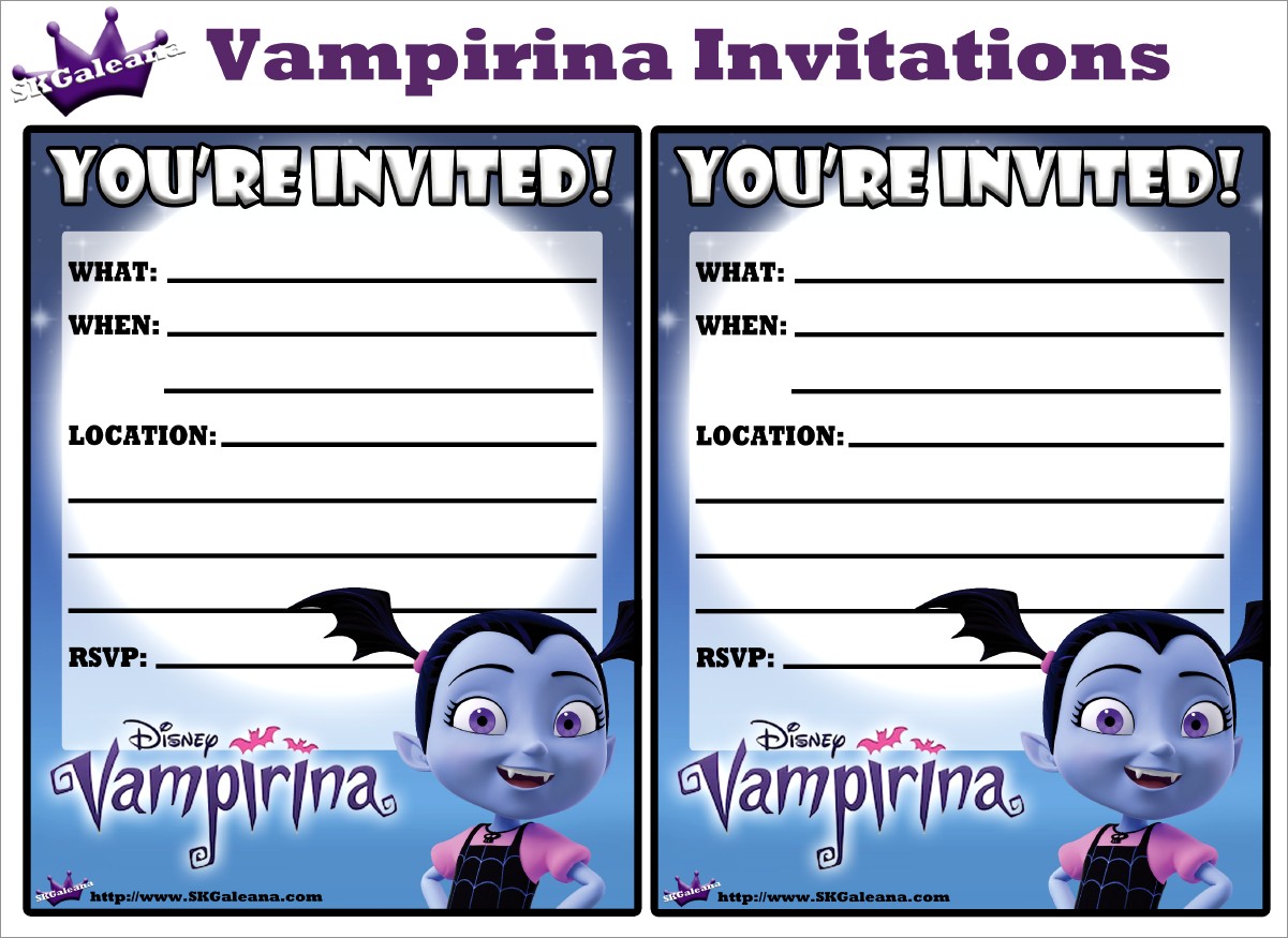 Vampirina Birthday Invitations Printable