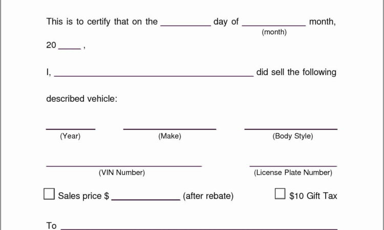 Vehicle Bill Of Sale Template Pdf