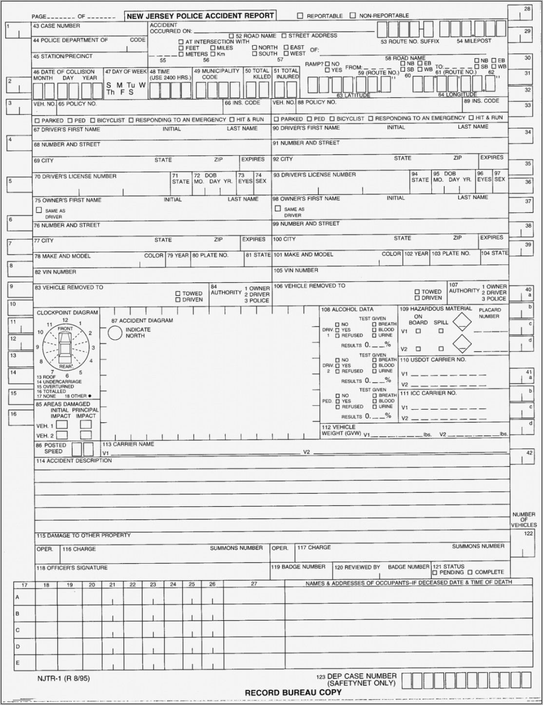 Vehicle Incident Report Template