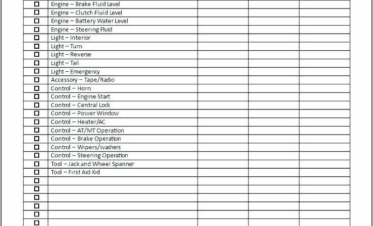 Vehicle Inspection Checklist Template Free