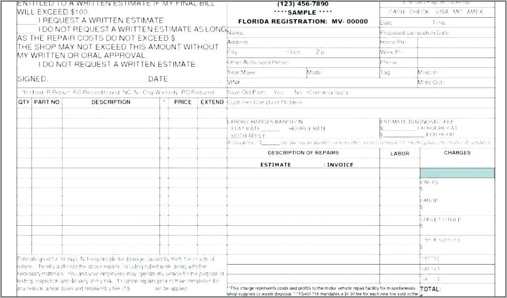 Vehicle Inspection Form Template Pdf