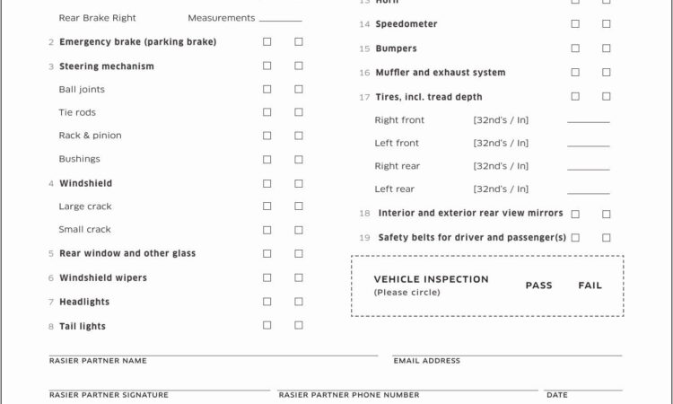 Vehicle Inspection Forms Template Word