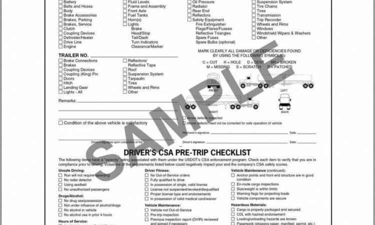 Vehicle Inspection Report Template Pdf