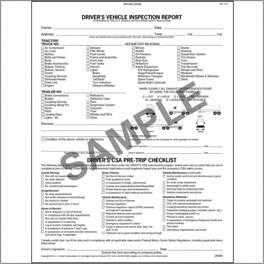 Vehicle Inspection Report Template Pdf