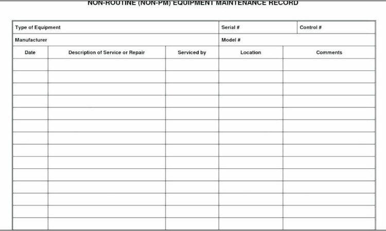 Vehicle Mileage And Maintenance Log Template