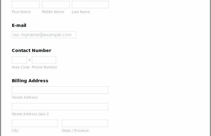 Vendor Application Form Template Free