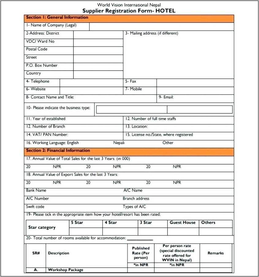 Vendor Evaluation Form Template Free