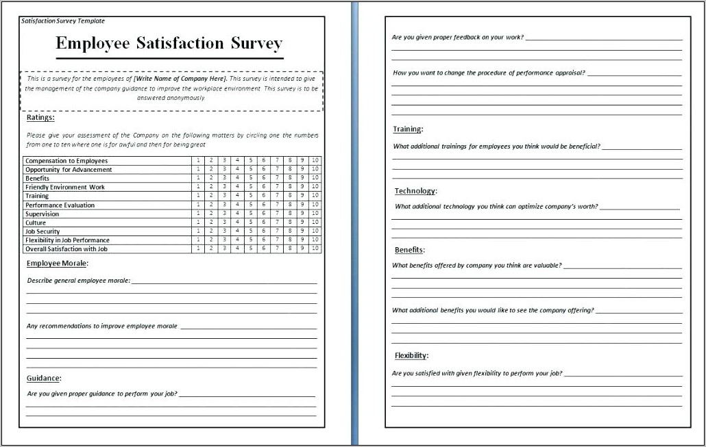 Vendor Satisfaction Survey Form