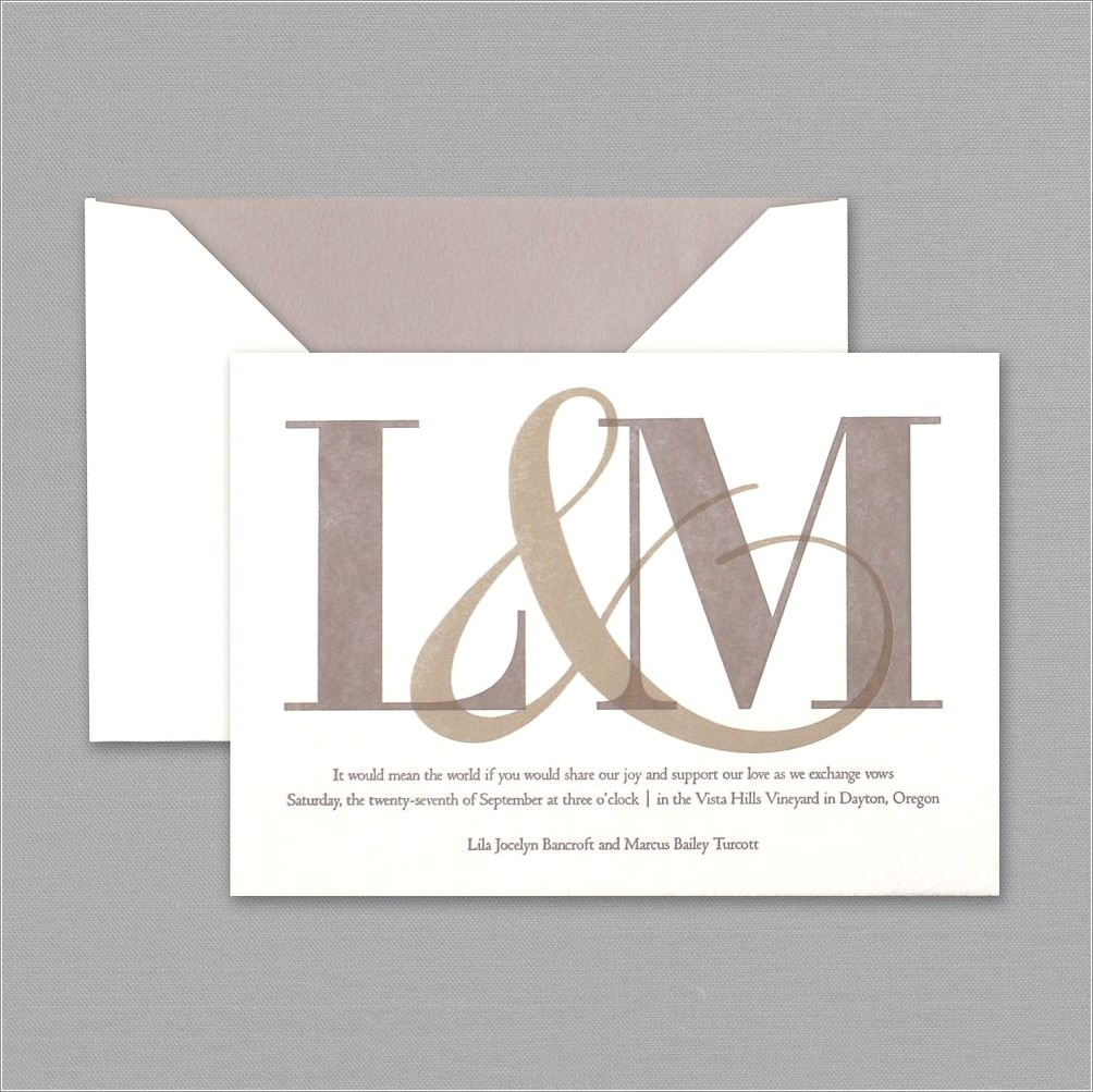 Vera Wang Oyster White Wedding Invitations