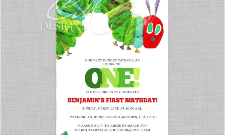 Very Hungry Caterpillar Birthday Invitations