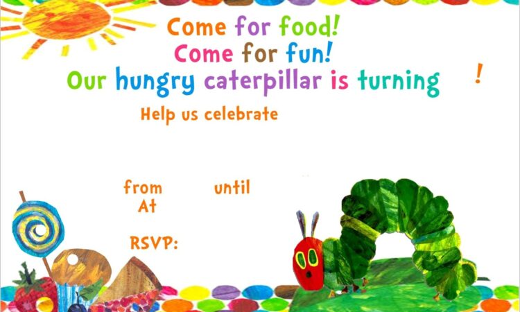 Very Hungry Caterpillar Invitations Free