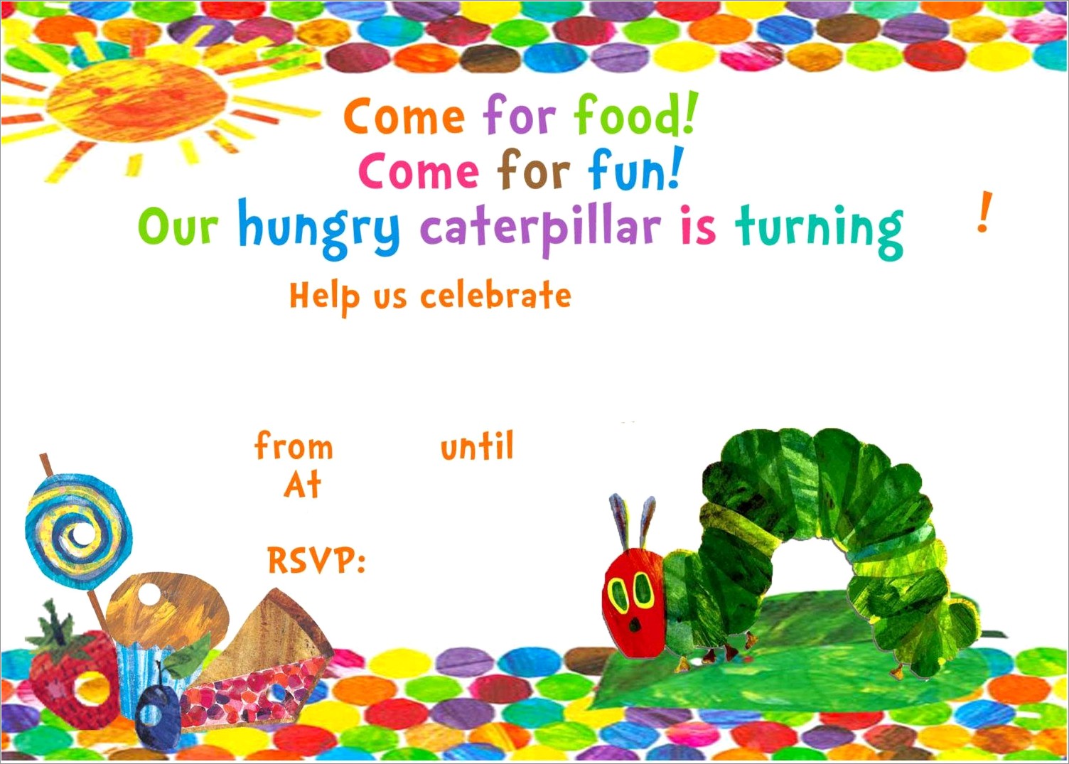 Very Hungry Caterpillar Invitations Free