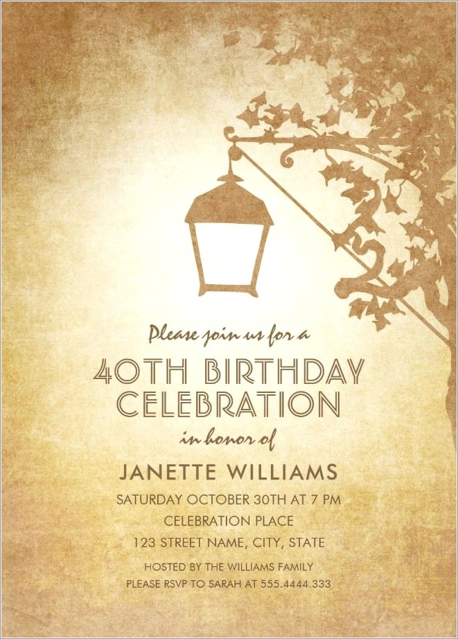Vintage 40th Birthday Invitations