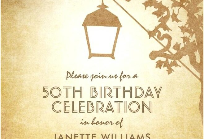 Vintage 50th Birthday Invitations