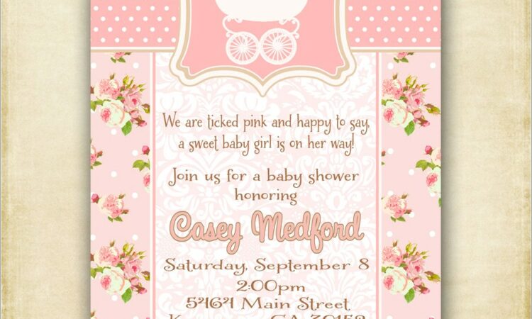 Vintage Baby Carriage Invitations