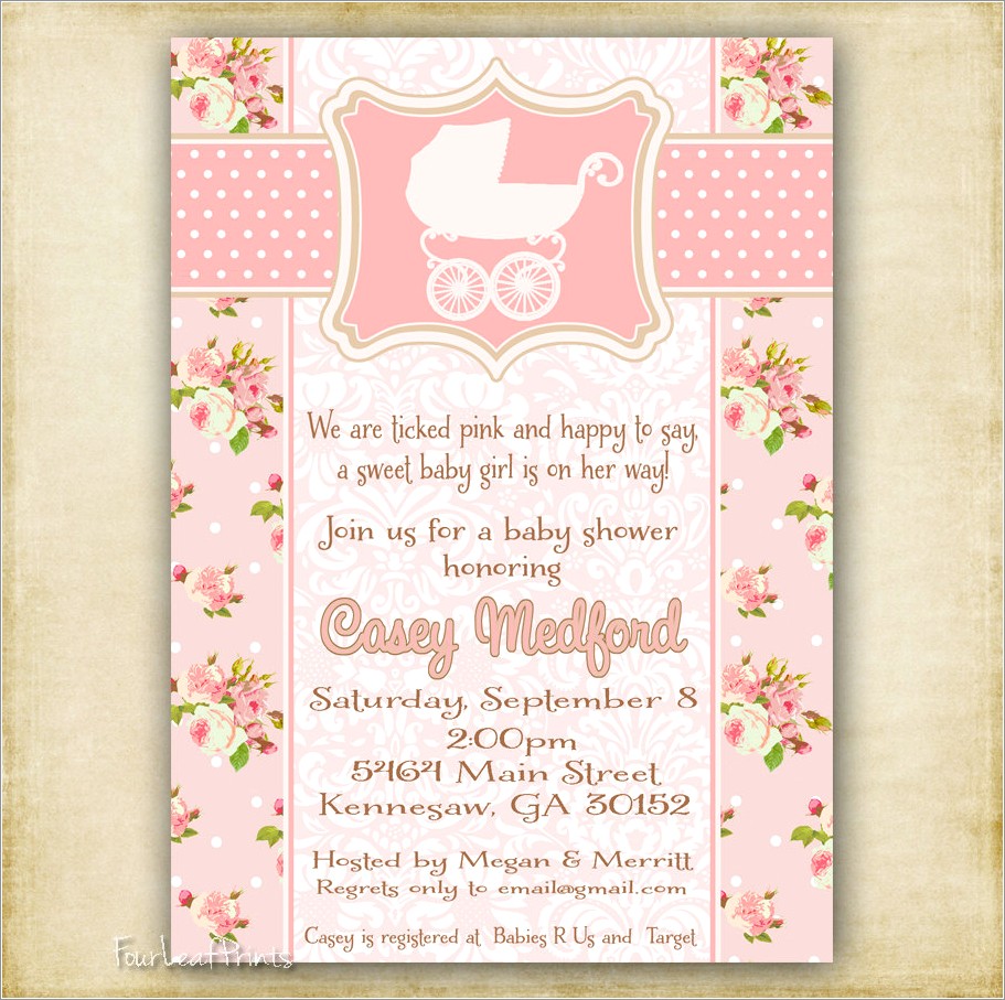 Vintage Baby Carriage Invitations