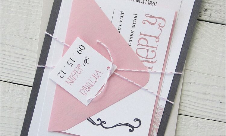 Vintage Pink Wedding Invitations