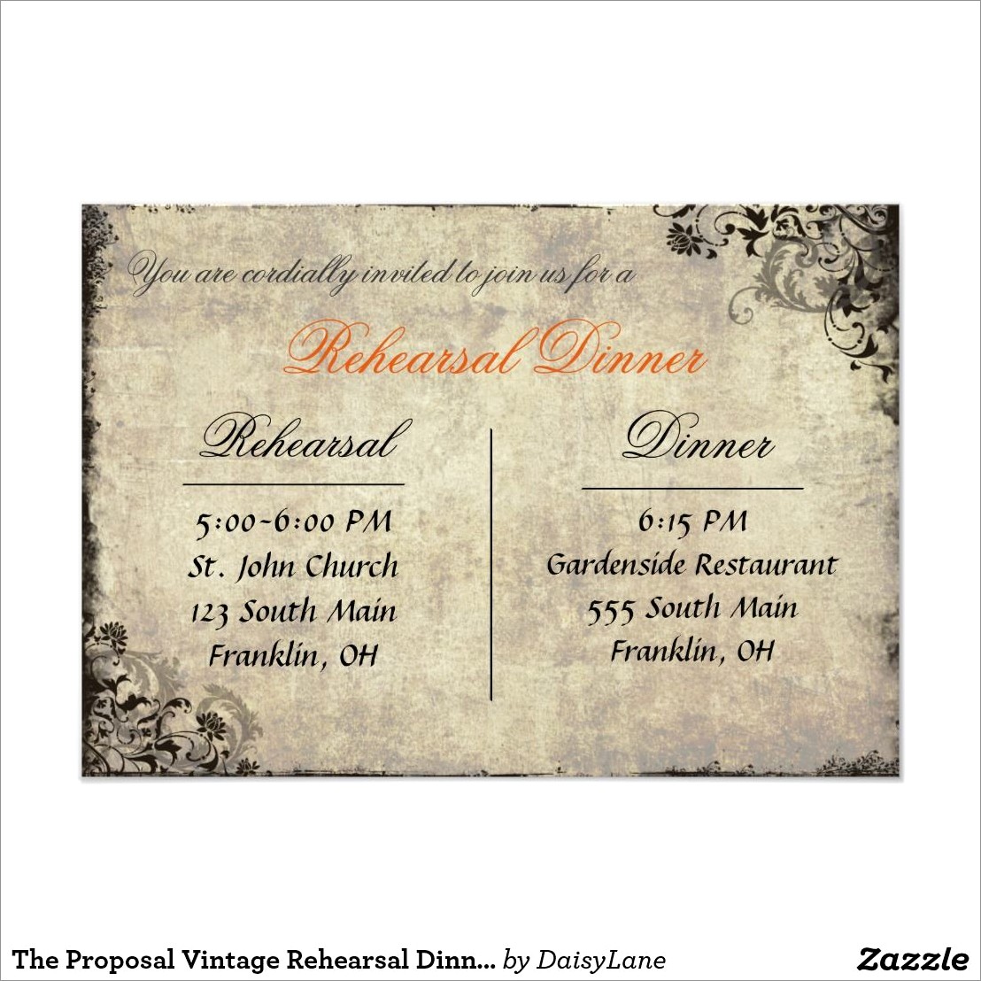 Vintage Rehearsal Dinner Invitations