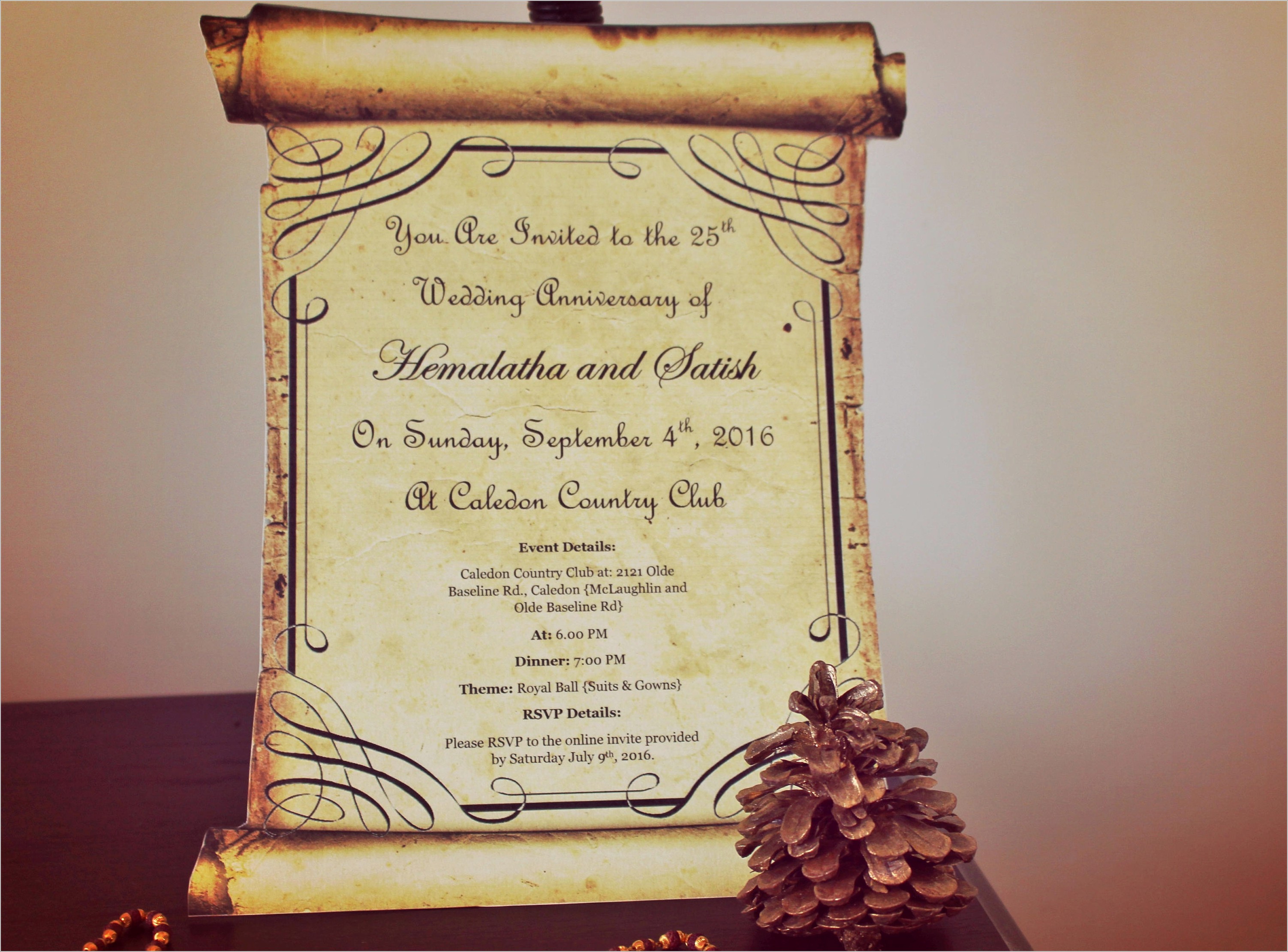 Vintage Scroll Wedding Invitations