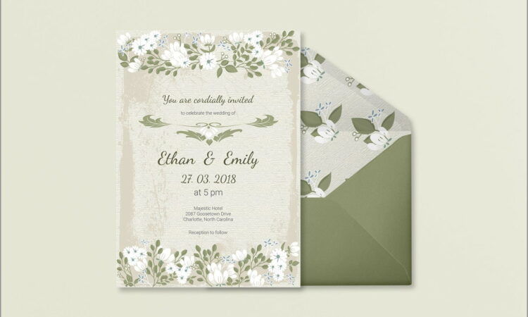 Vintage Wedding Invitation Template