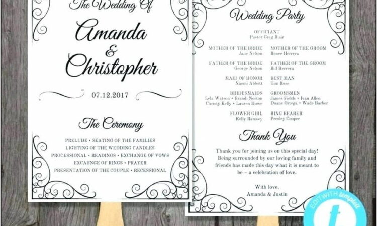 Vintage Wedding Program Template Free