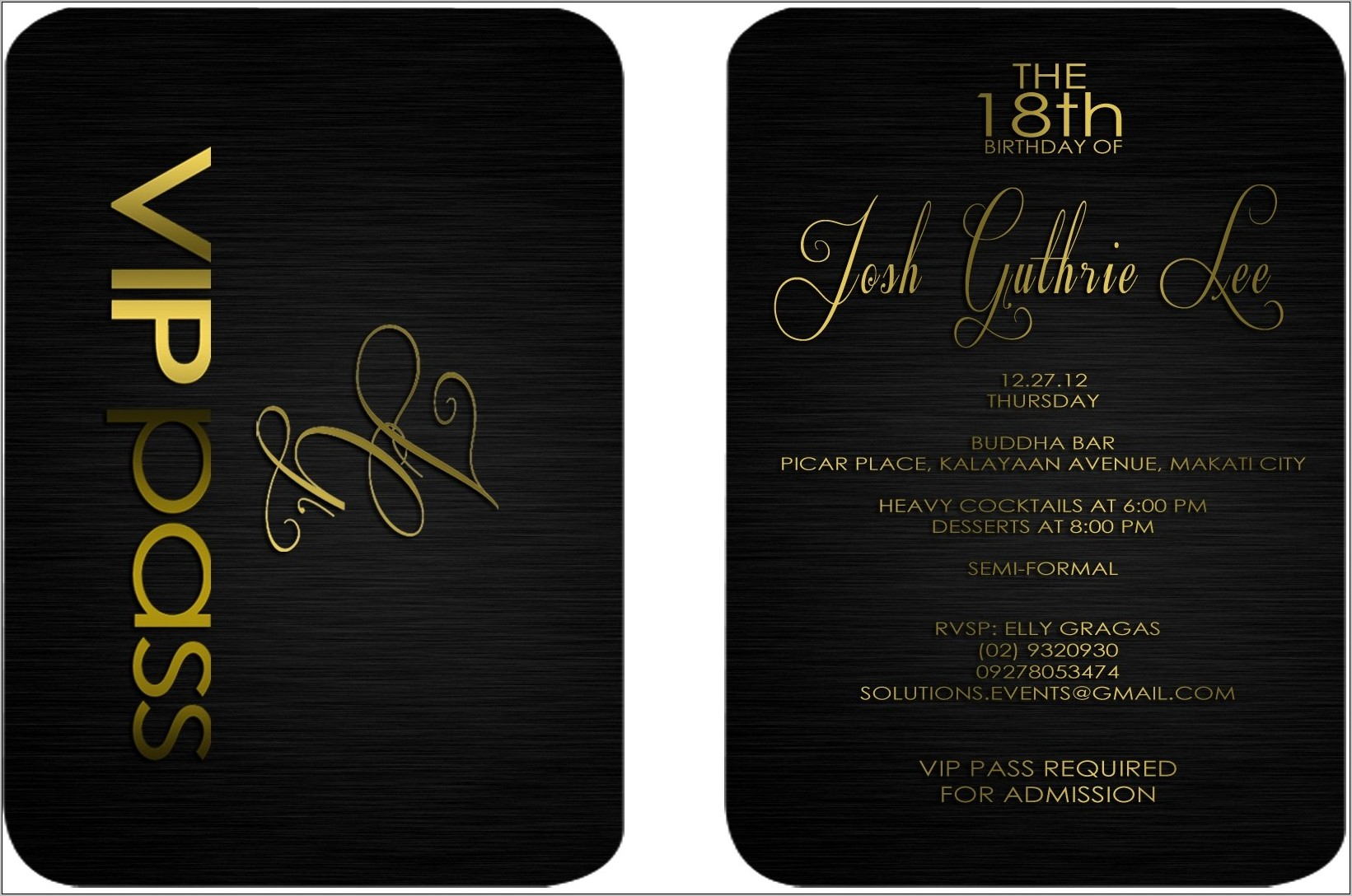 Vip Pass Invitation Template