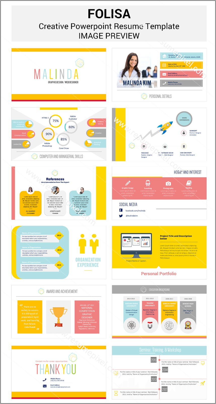 Visual Resume Ppt Template