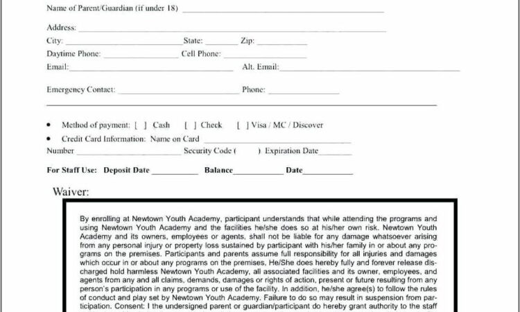 Volleyball Camp Registration Form Template