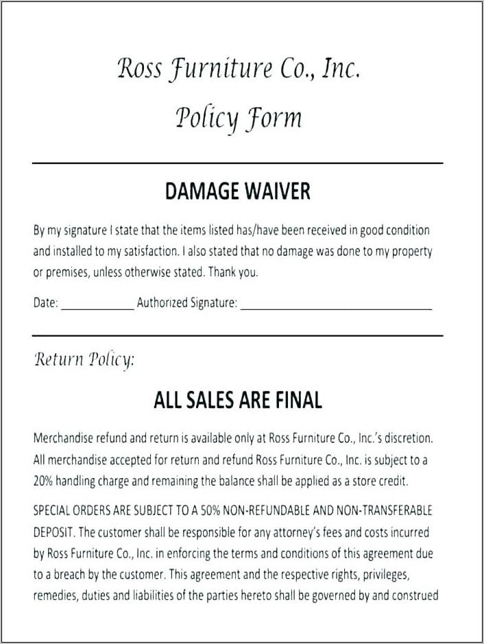 Volunteer Waiver And Release Form Example
