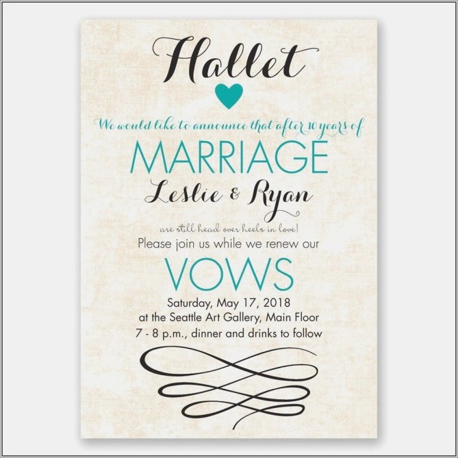 Vow Renewal Invitation Wording No Gifts