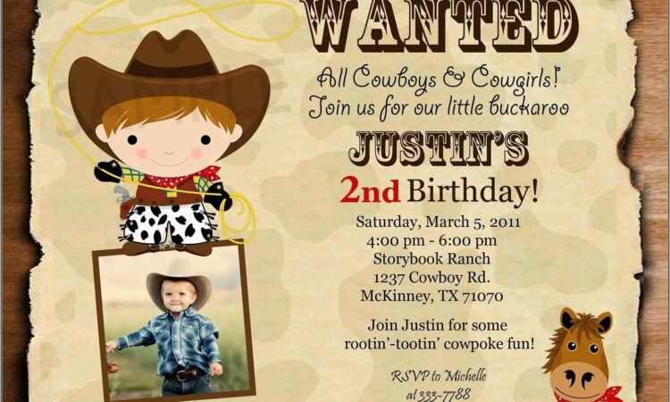 Wanted Cowboy Invitation Template