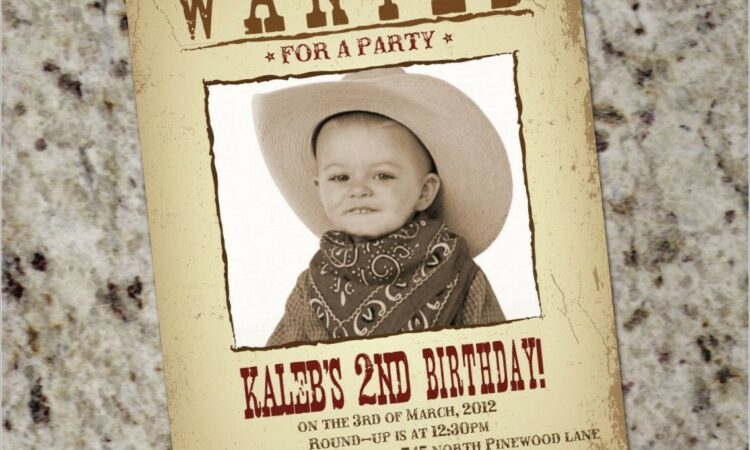 Wanted Poster Birthday Invitation