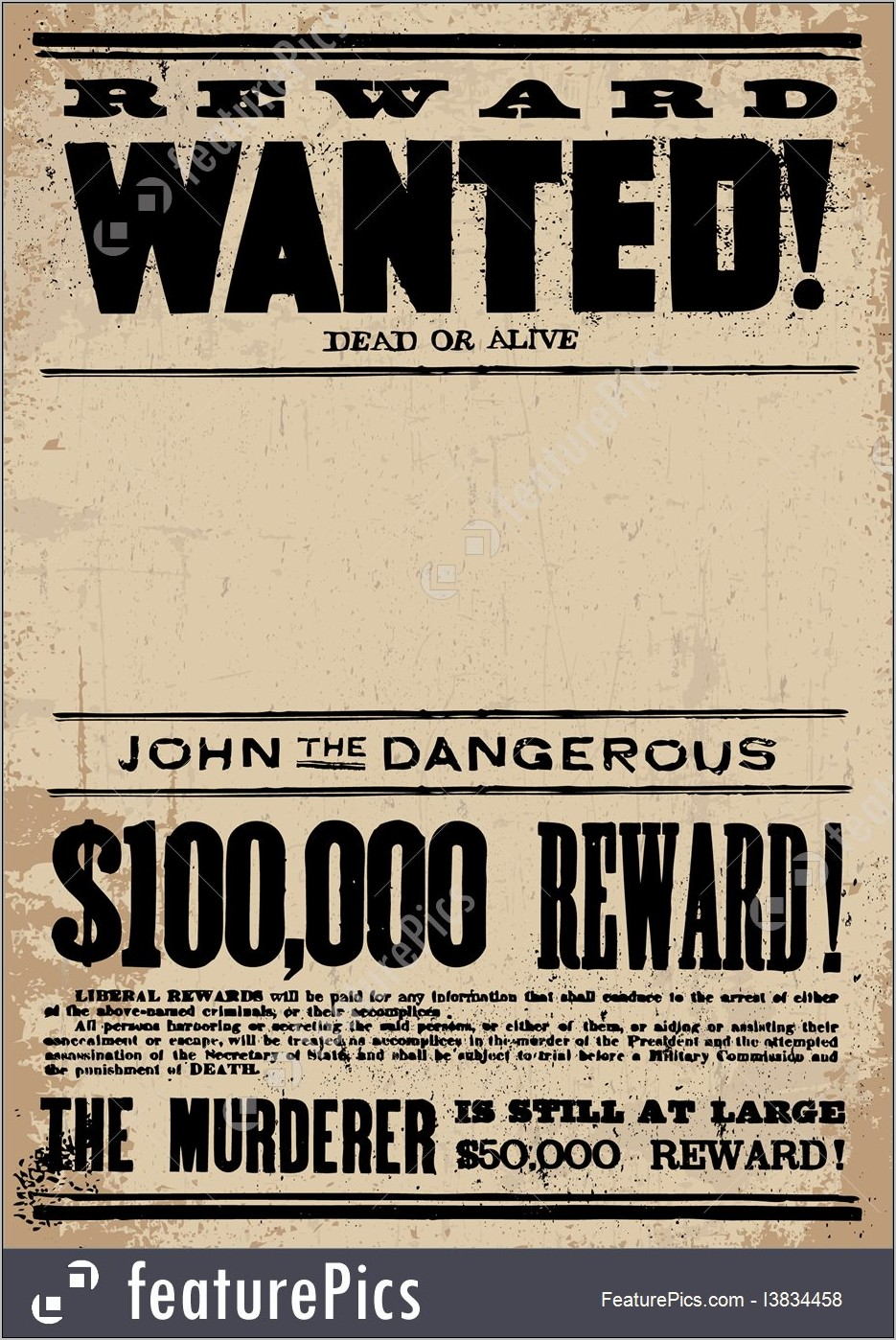 Wanted Reward Poster Template
