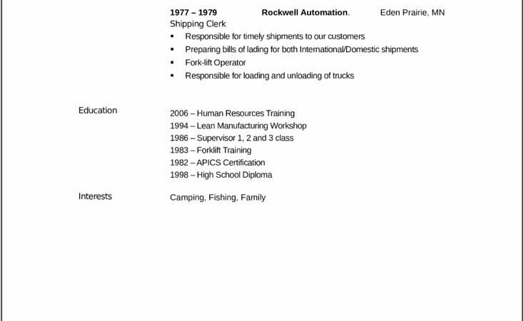 Warehouse Clerk Resume Templates