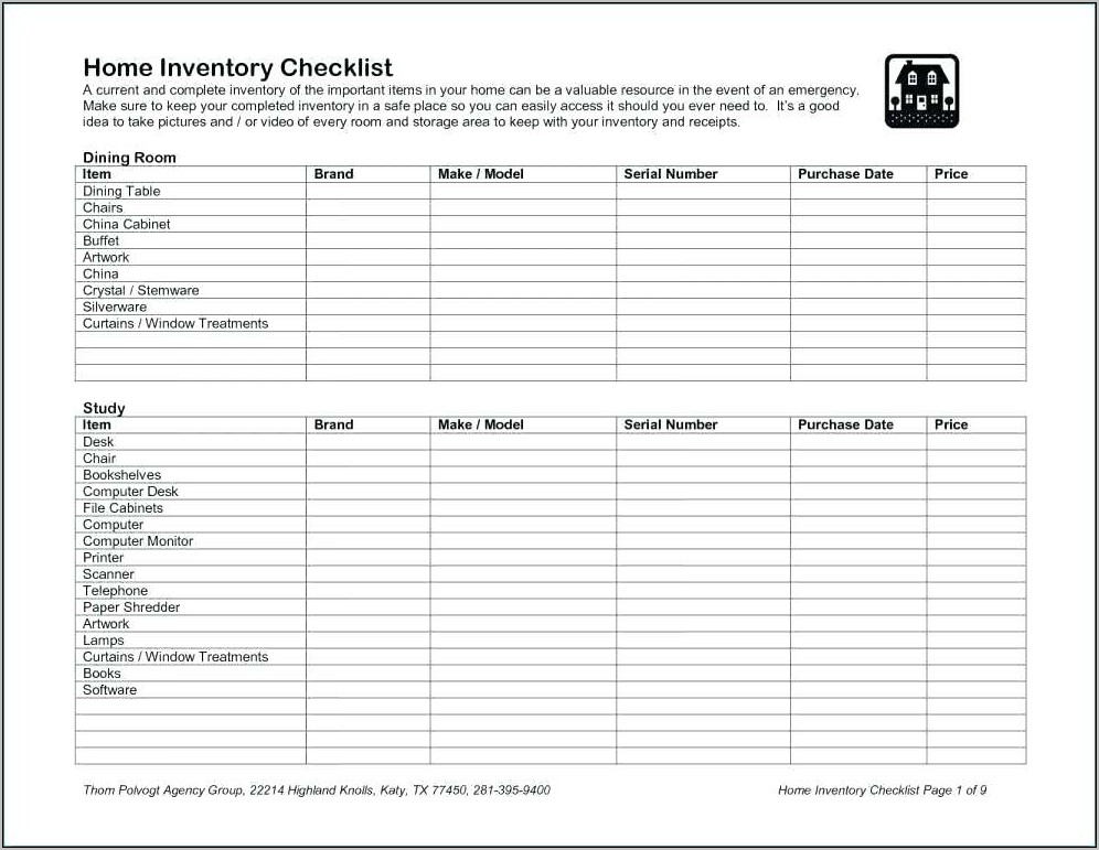 Warehouse Inventory Checklist Template