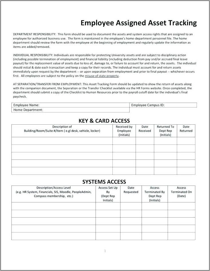 Warehouse Inventory Form Template