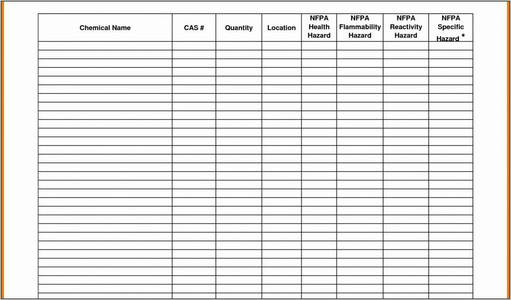 Warehouse Inventory Spreadsheet Template