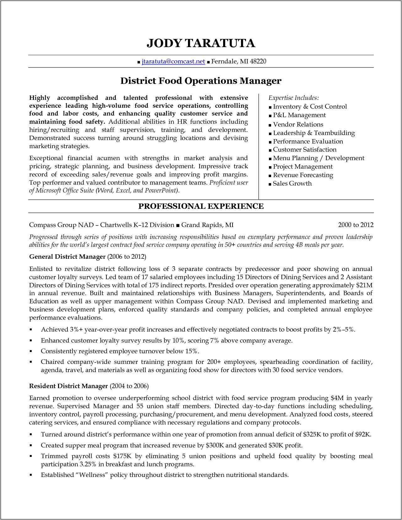 Warehouse Manager Resume Format India