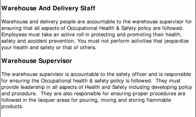 Warehouse Safety Program Template