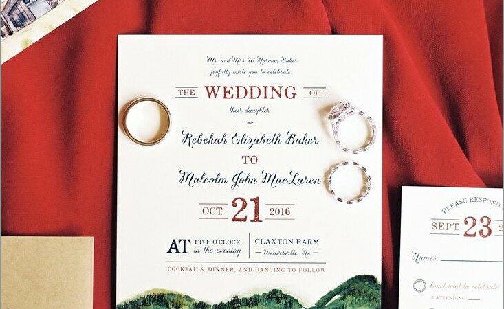 Watercolor Mountain Wedding Invitations