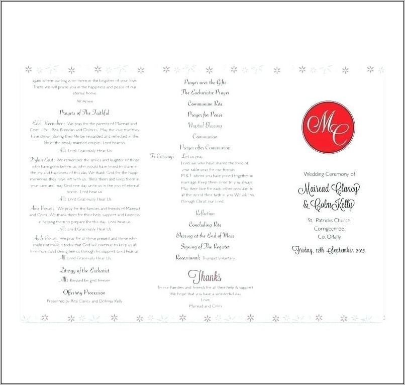Wedding Ceremony Mass Booklet Template