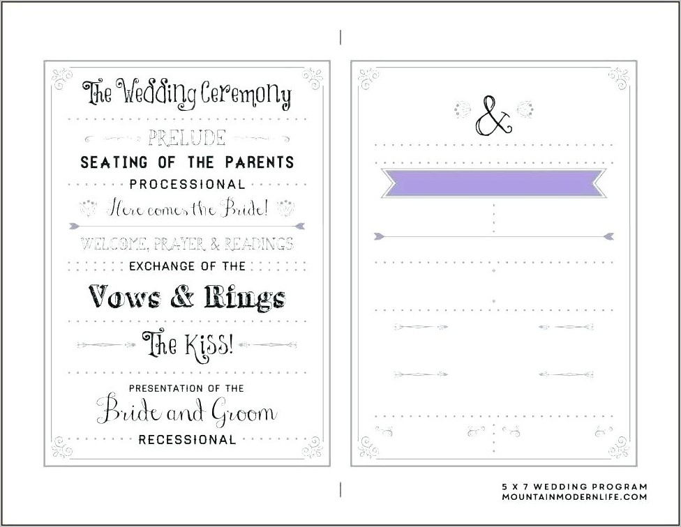 Wedding Church Program Designs