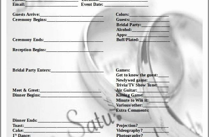 Wedding Day Itinerary Template Pdf