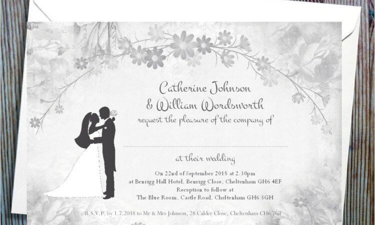 Wedding Evening Invitations Postcard Style