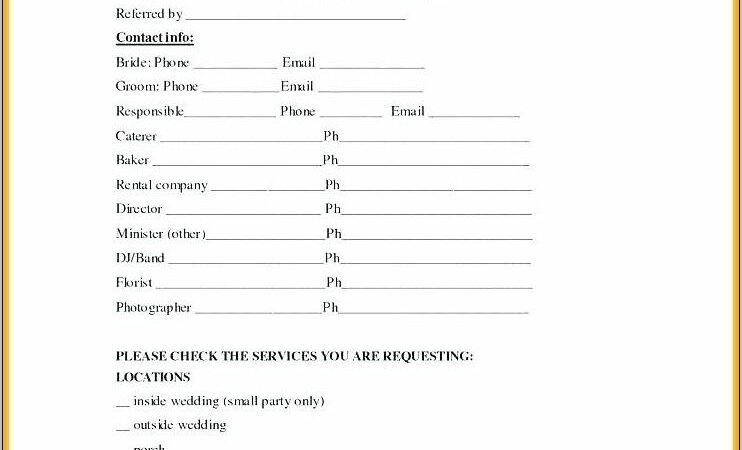 Wedding Flower Contract Template